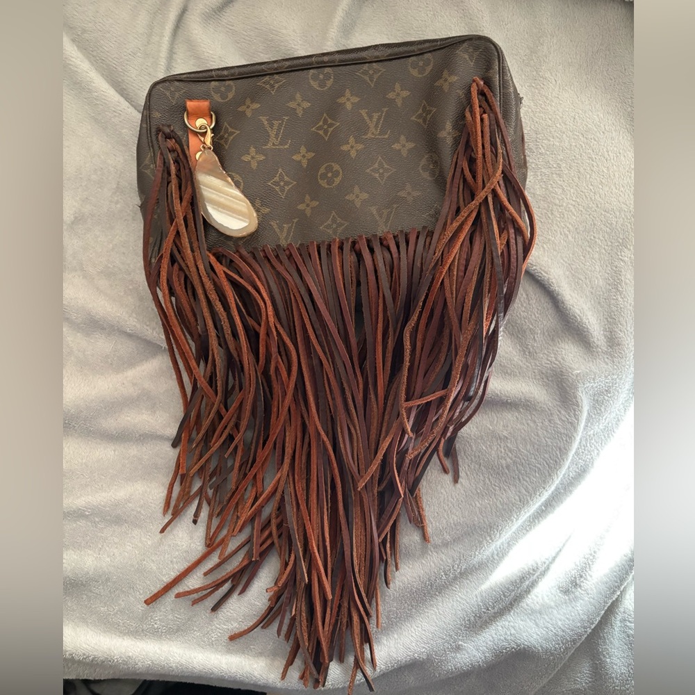 Louis Vuitton Brown Fringe Clutch